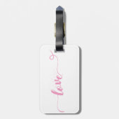 愛 – バレンタイン – ピンクかわいい ラゲッジタグ (裏面縦)