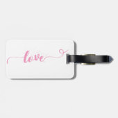 愛 – バレンタイン – ピンクかわいい ラゲッジタグ (裏面横)
