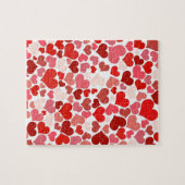 愛,バレンタイン,日,ハート,女性,ピンク,バラ ジグソーパズル (横)