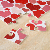 愛,バレンタイン,日,ハート,女性,ピンク,バラ ジグソーパズル (側面)