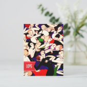 愛.バレンタイン.踊りカップルアールデコ シーズンポストカード (スタンド正面)