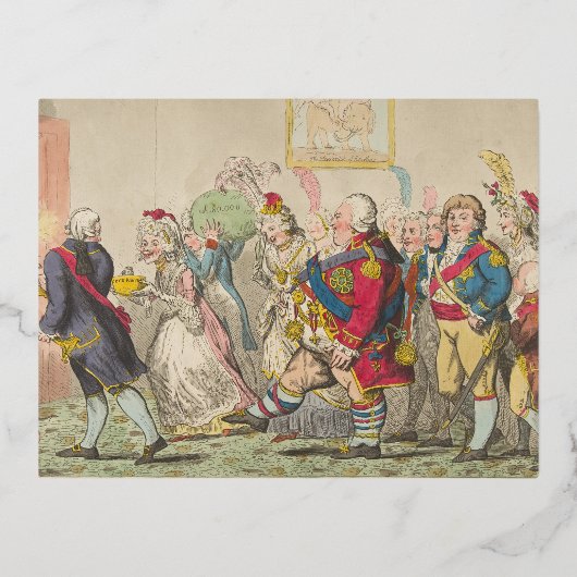 愛 – パーティー帽子 箔シーズンポストカード (正面)