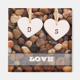 愛.ビーチテーマカスタムモノグラムギフト マグネット