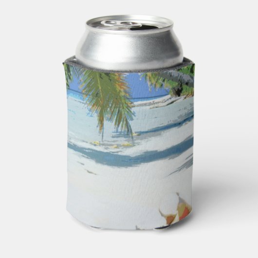 愛+ビーチ熱帯結婚式の日の好意 缶クーラー (缶裏面)
