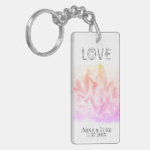 *~* "愛"ピンクス結晶イベント結婚式スワッグ キーホルダー (正面左)