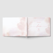 愛 | ピンクハート&ウォーター結婚カラーズゲストブック ゲストブック (全面)