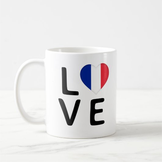 愛 – フランス国旗 コーヒーマグカップ (左)