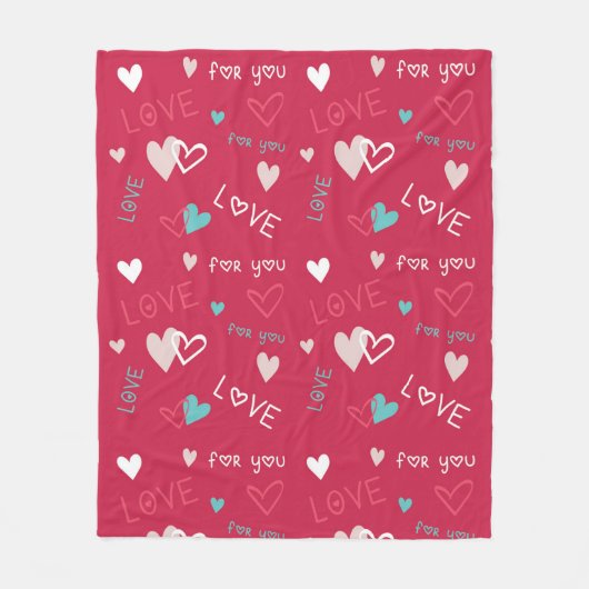 愛 フリースブランケット (正面)