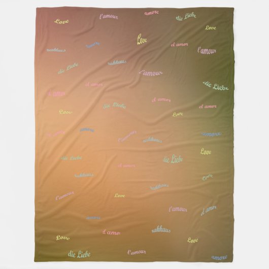 愛 フリースブランケット (正面)