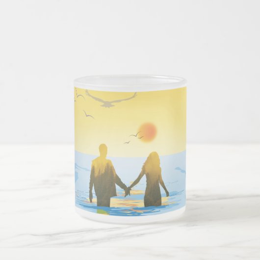 愛 フロストグラスマグカップ (中央)