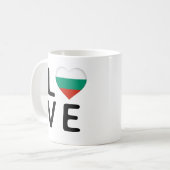愛 – ブルガリア国旗 コーヒーマグカップ (正面左)