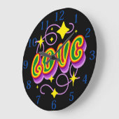 愛.プライド&ダイバーシティヒッピー、ボーホ ラージ壁時計 (傾斜)