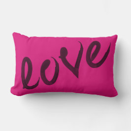 愛 |ホットピンクとブラックウォーターのカラー装飾用クッション ランバークッション