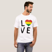愛 – ボリビア国旗 Tシャツ (正面フル)