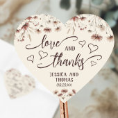 愛&ボ感謝していホ素朴シック野花結婚の花 ハートシール