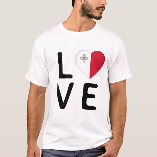 愛 – マルタ国旗 Tシャツ (正面)