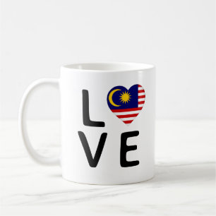 愛 – マレーシア国旗 コーヒーマグカップ