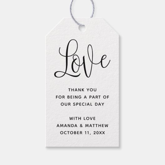 愛.ミニマシンプルリスト結婚スのスクリ感謝していプトの ギフトタグ (正面)