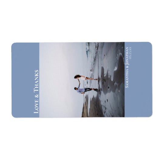 愛&ミニマ感謝していリストダスティブルー結婚ズ ラベル (正面)