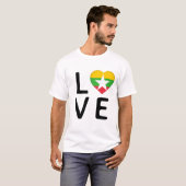 愛 – ミャンマー国旗 Tシャツ (正面フル)