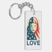 愛|ムスリム難民 キーホルダー (正面左)