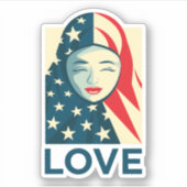 愛 |ムスリム難民 シール (正面)