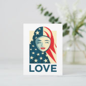 愛 |ムスリム難民 ポストカード (スタンド正面)