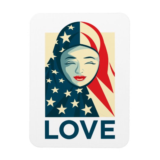 愛|ムスリム難民 マグネット (縦)