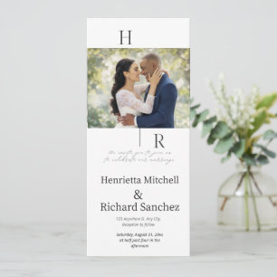 愛:モダンミニマル結婚式招待状デザイン カード