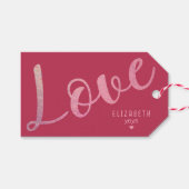 "愛"モダンVivaマゼンタ ギフトタグ (正面(横))
