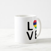 愛 – モーリシャス国旗 コーヒーマグカップ (正面右)