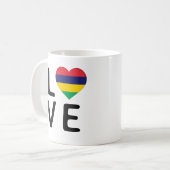 愛 – モーリシャス国旗 コーヒーマグカップ (正面左)