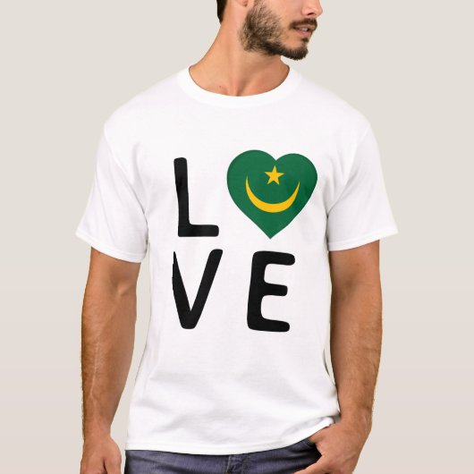 愛 – モーリタニア国旗 Tシャツ (正面)