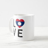 愛 – ラオス国旗 コーヒーマグカップ (正面左)