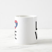 愛 – ラオス国旗 コーヒーマグカップ (中央)