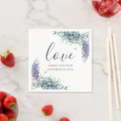 愛.ラベンダー紫色の花。フローラ結婚の スタンダードカクテルナプキン (インサイチュ)