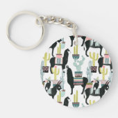 愛|ラマ及びろばパターンについてのタコスは キーホルダー (正面)