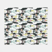 愛|ラマ及びろばパターンについてのタコスは フリースブランケット (正面(横))