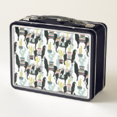 愛|ラマ及びろばパターンについてのタコスは メタルランチボックス (裏面)