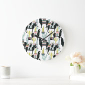 愛|ラマ及びろばパターンについてのタコスは ラージ壁時計 (ホーム)