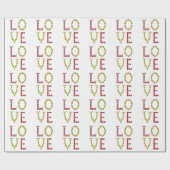 愛 – ルビーとイエローシトリンジェムストーンレタリング ラッピングペーパー (フラット)