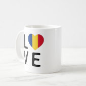 愛 – ルーマニア国旗 コーヒーマグカップ (正面左)