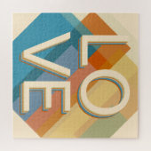 "愛"レトロモダン幾何学色 ジグソーパズル (横)