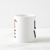 愛 – レバノン国旗 コーヒーマグカップ (中央)