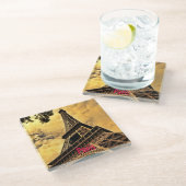 愛&ロマンスシティオブパリエッフェルタワーフランス ガラスコースター (アングル)