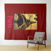 愛&ロマンスシティオブパリエッフェルタワーフランス タペストリー (インサイチュ(横))