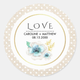愛.ロマンチックなフローラバーラップ結婚テクスチャ ラウンドシール