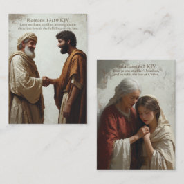 愛 – ローマ13:10とガラテヤ6:2 KJVカード 名刺