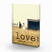 愛 | ヴィンテージタイプライター文字と写真 フォトブロック (右)