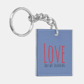愛 - 一つの心。七つの形 アクリルキーチェーン キーホルダー (正面左)